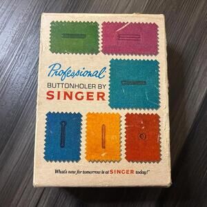 Vintage 1973 Singer Professional Buttonholer Sewing Machine w/ attachments